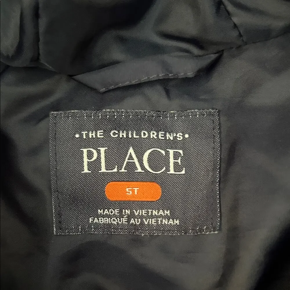 The Children's Place Navy Hooded Puffer Jacket, Size 5T